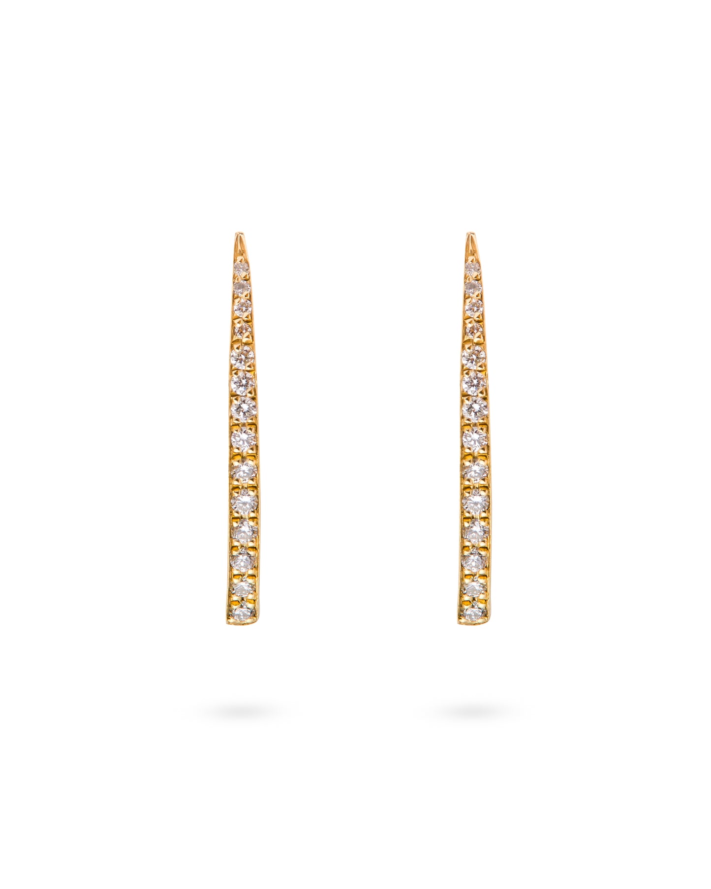Crescent Moon Earrings Long Diamond