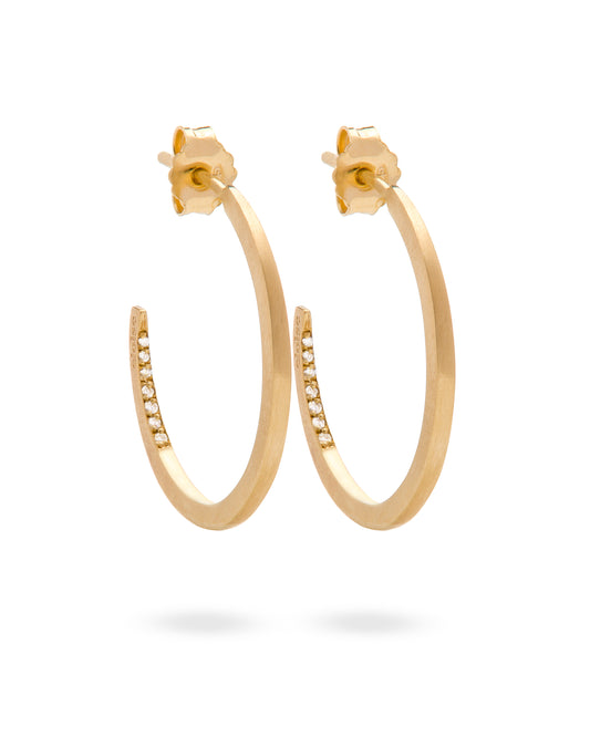 Crescent Moon Hoops Diamond