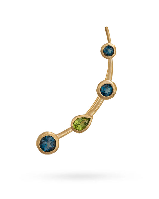 Climber Earring Topaz and Peridot