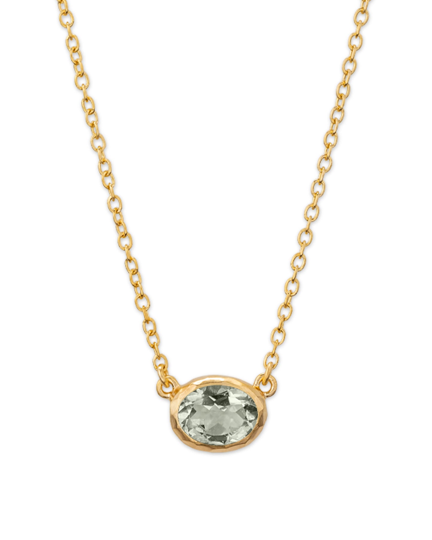 Ellipse Necklace Light Green Prasiolite
