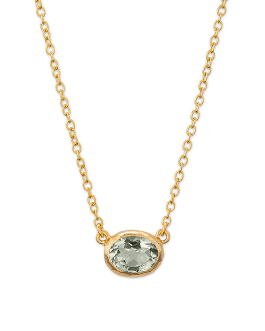 Ellipse Necklace Light Green Prasiolite