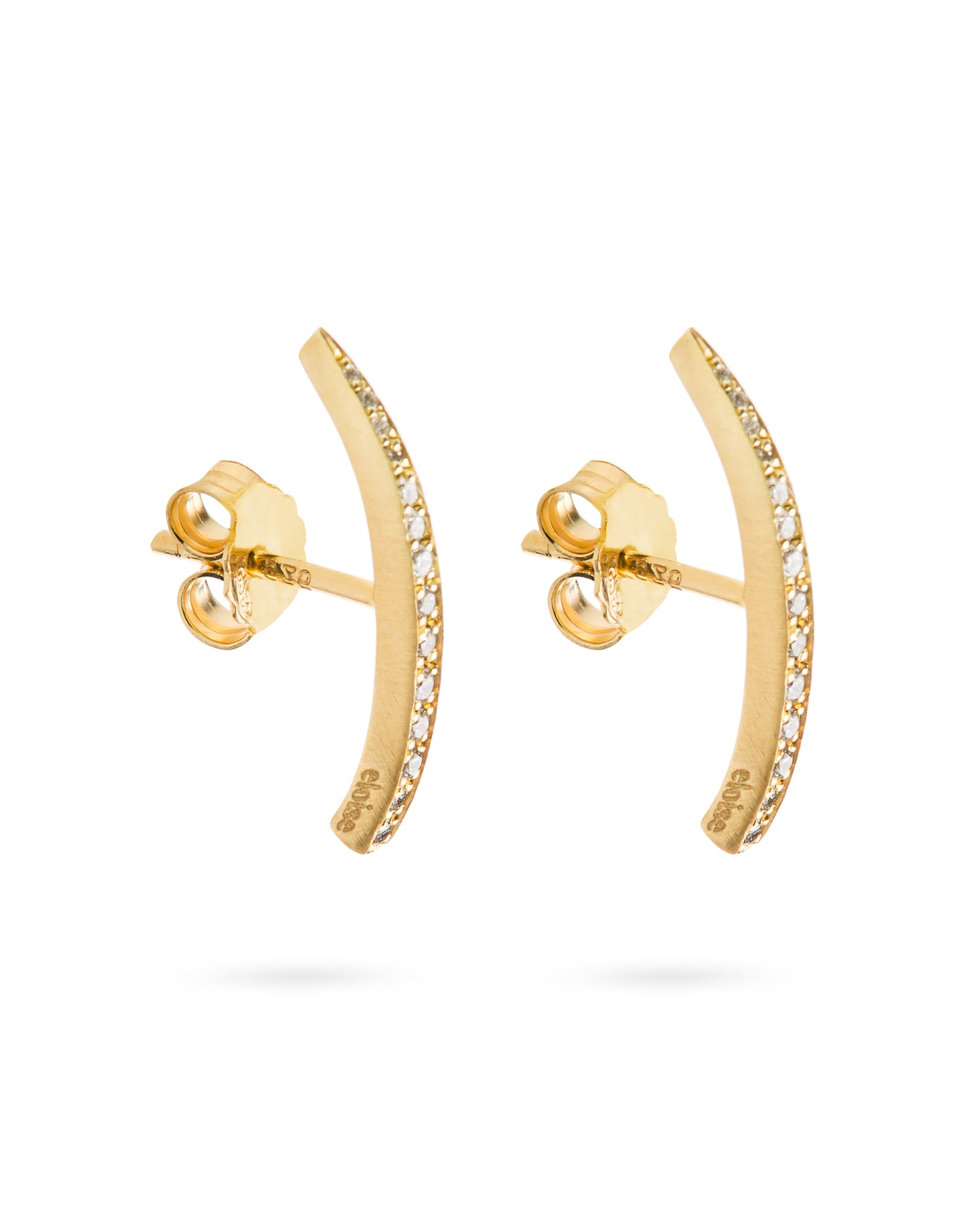 Crescent Moon Earrings Long Diamond