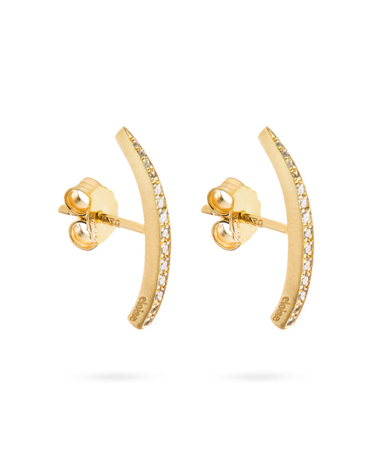 Crescent Moon Earrings Long Diamond