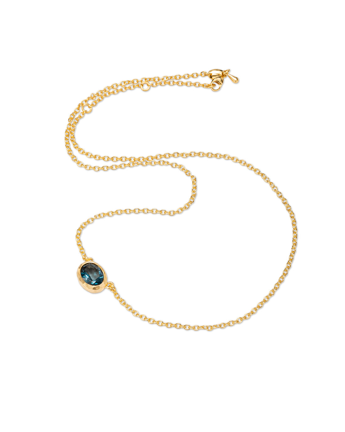 Ellipse Necklace Deep Blue Topaz