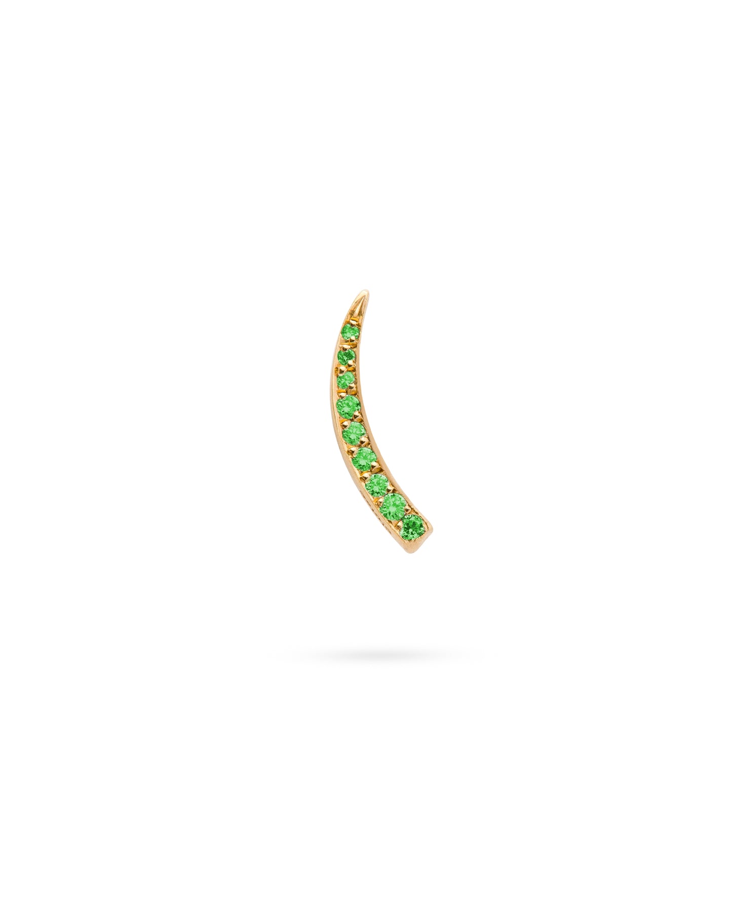 Orecchino Crescent Moon Mini Singolo Smeraldo
