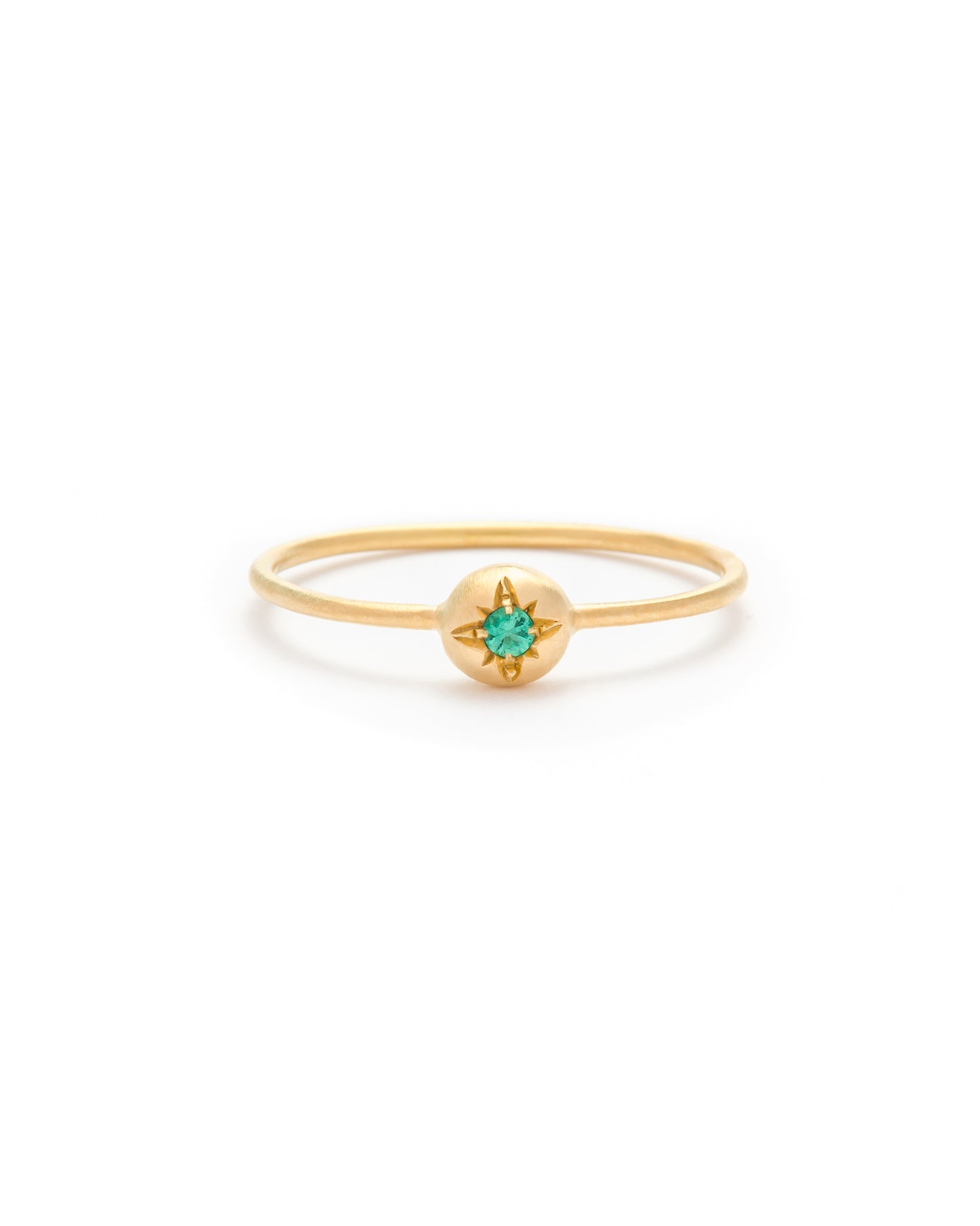 Anello Moon Smeraldo Oro 18k