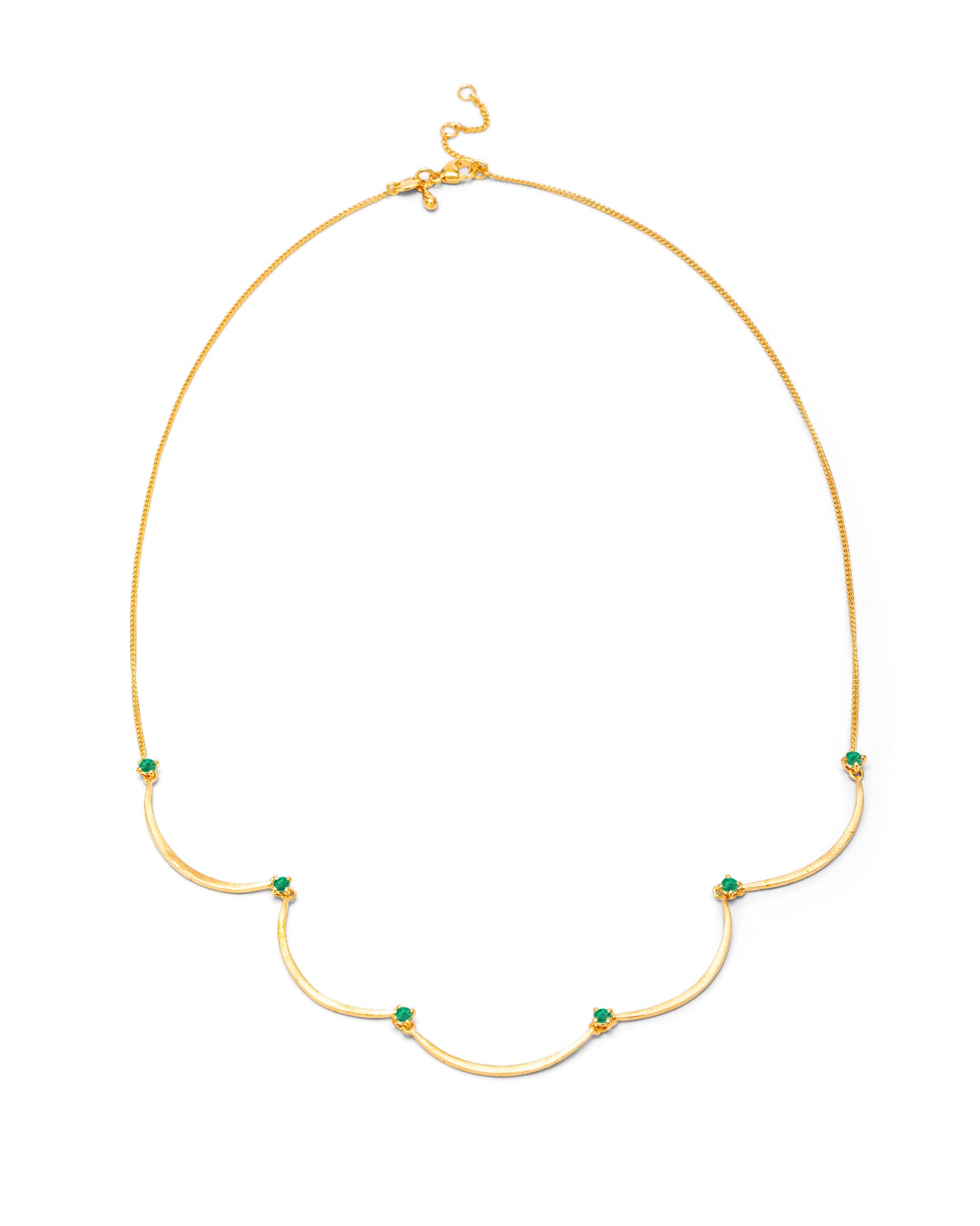Crescent Moon Chandelier Necklace Emerald