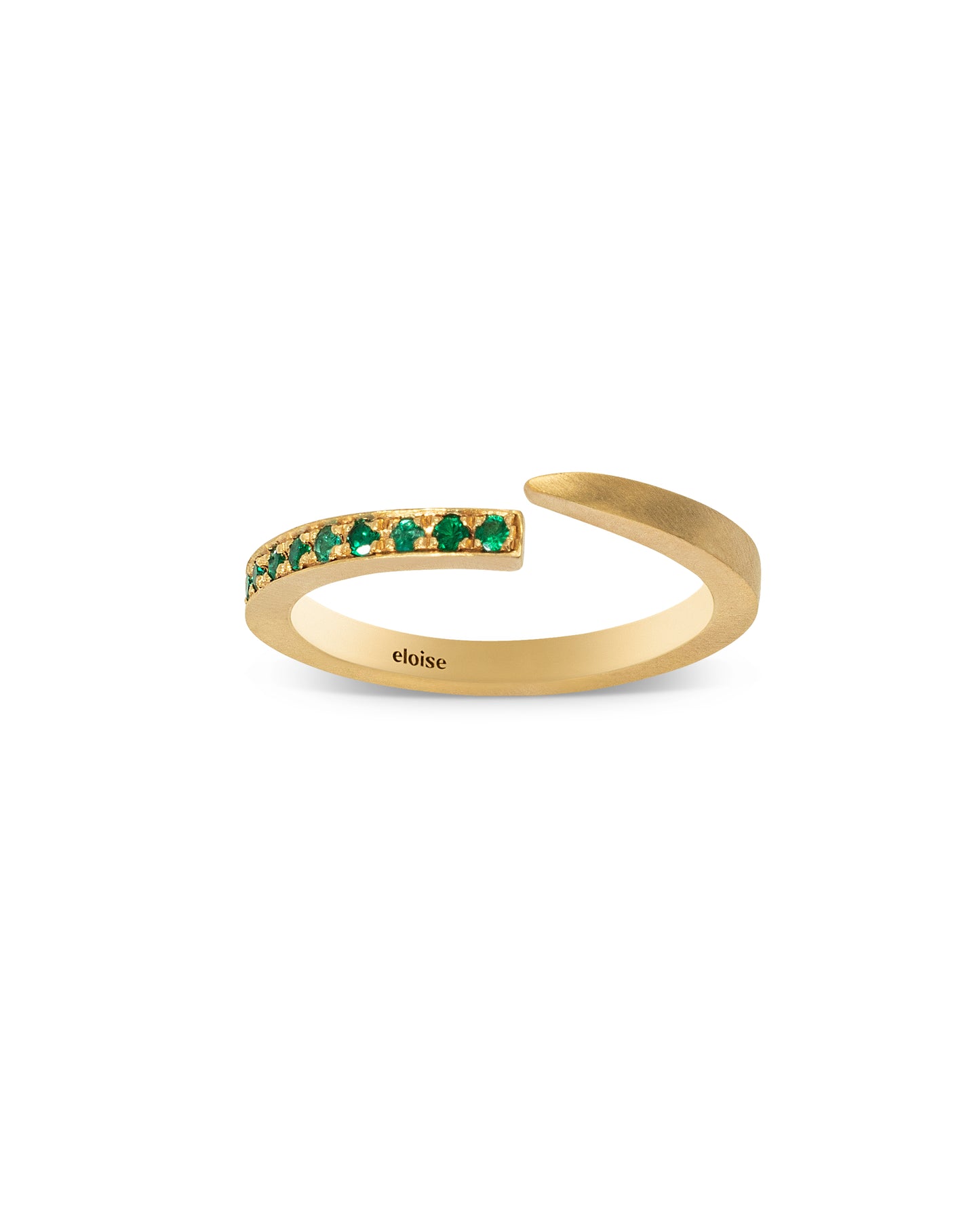 Crescent Moon Ring Emerald