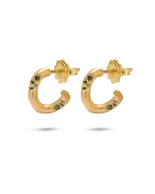 Eden Earrings Green Diamonds