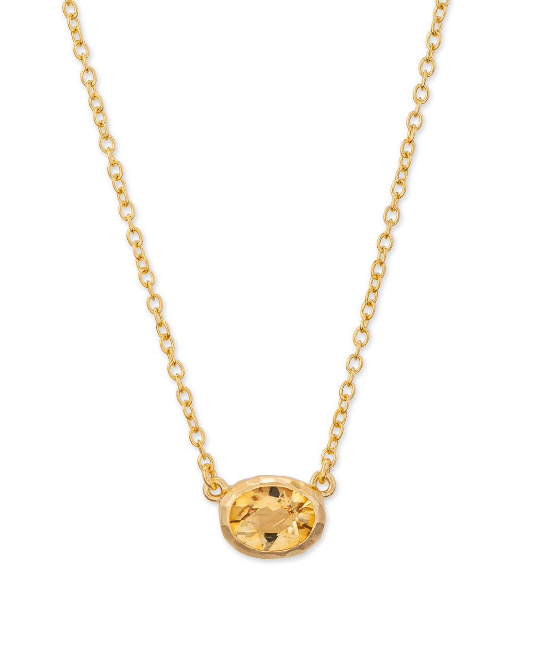 Ellipse Necklace Yellow Citrine Quartz