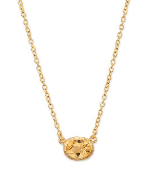 Ellipse Necklace Yellow Citrine Quartz