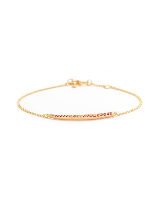 Crescent Moon Bracelet Ruby 18K Gold