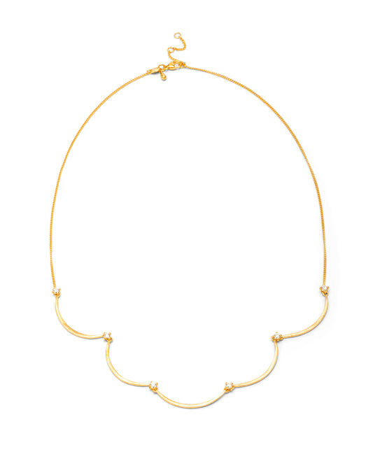 Crescent Moon Chandelier Necklace Diamond