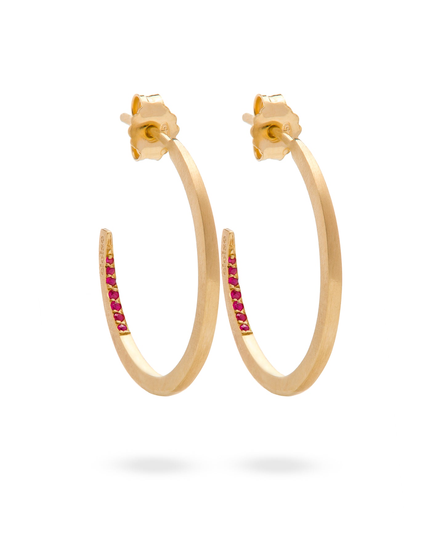 Orecchini Crescent Moon a Cerchio Rubino