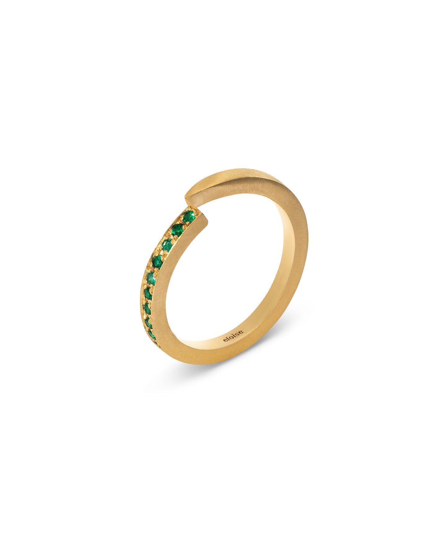 Crescent Moon Ring Emerald