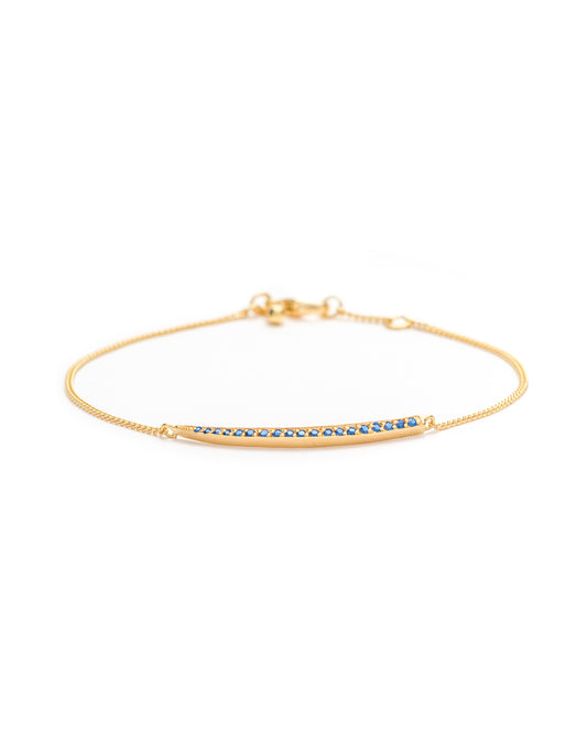 Crescent Moon Bracelet Sapphire 18K Gold