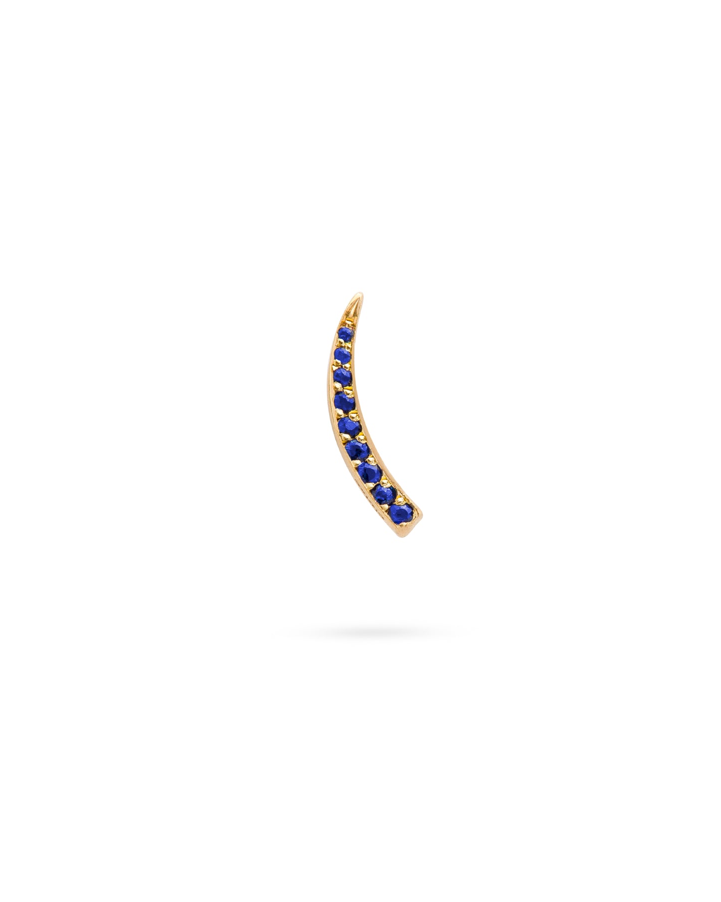 Mini Crescent Moon Single Earring Sapphire