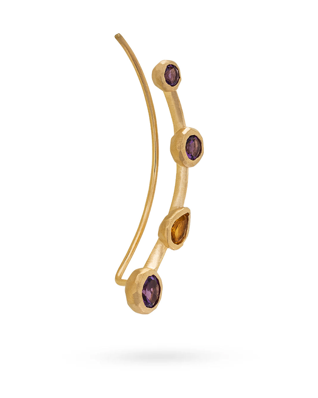 Climber Earring Amethyst and Citrine Quartz