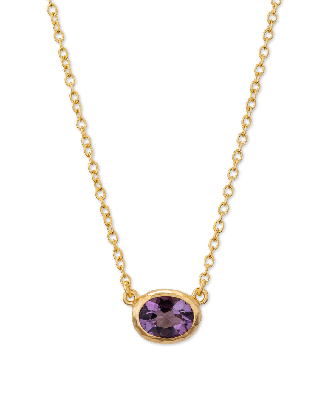Ellipse Necklace Purple Amethyst