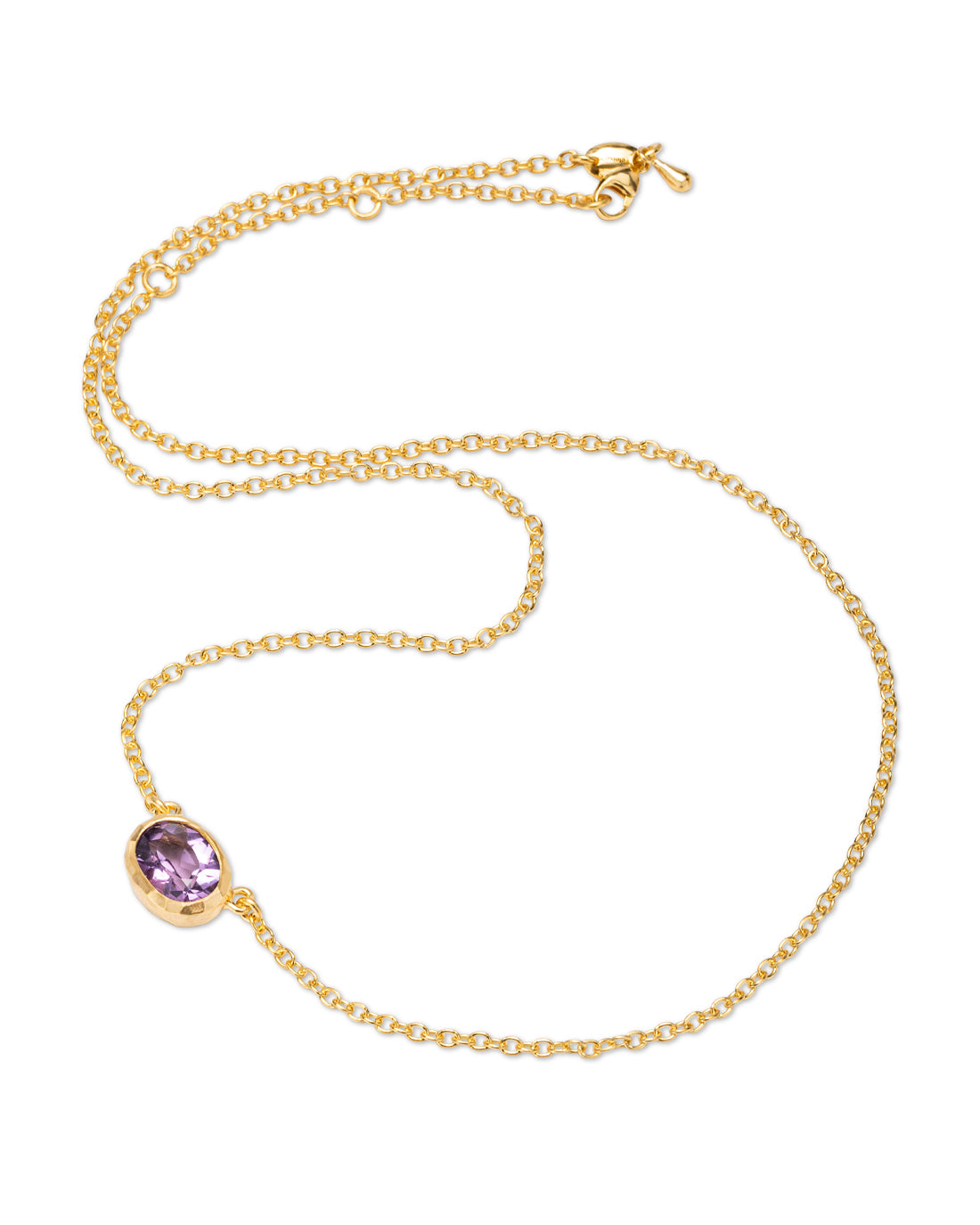 Ellipse Necklace Purple Amethyst