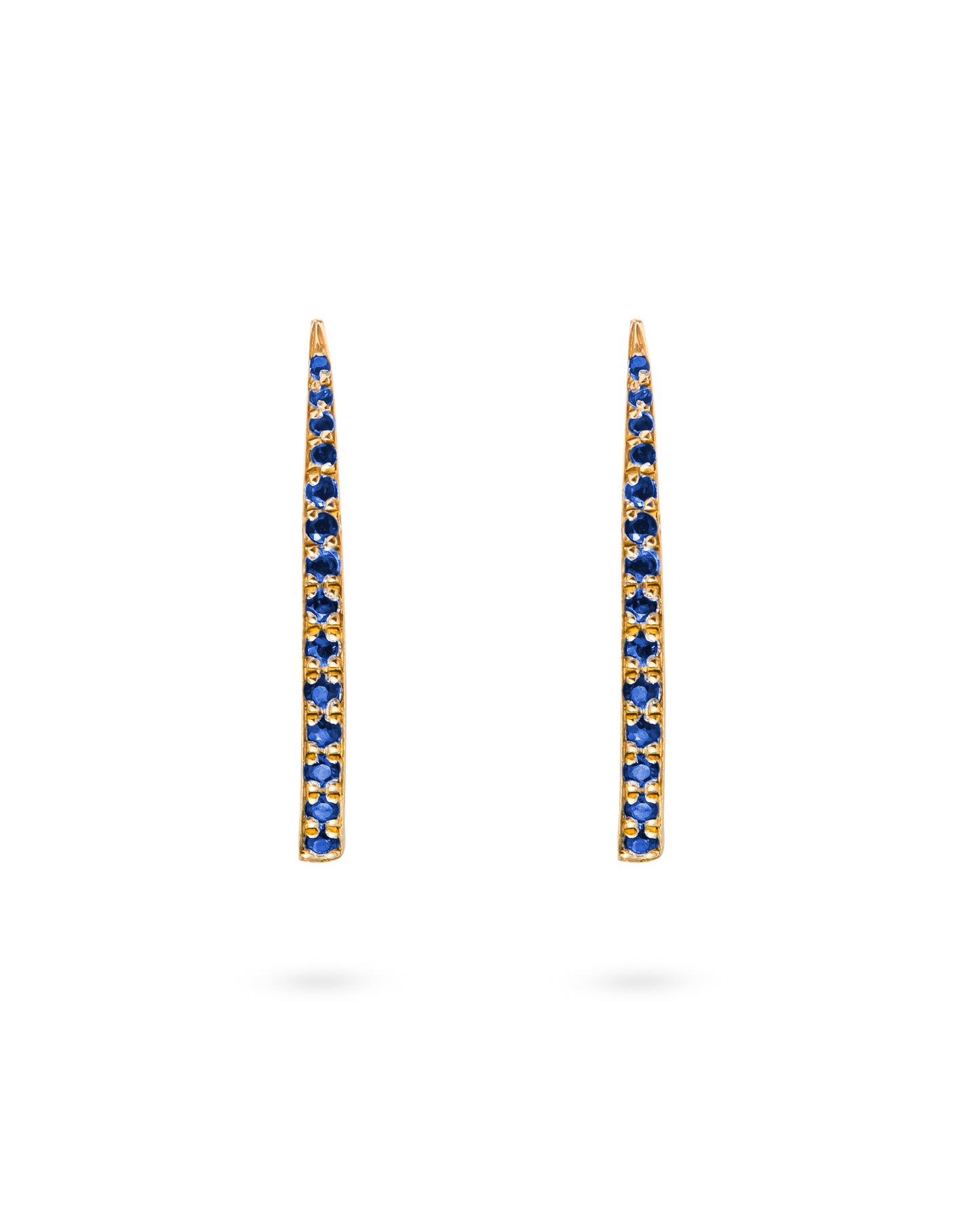 Crescent Moon Earrings Long Sapphire