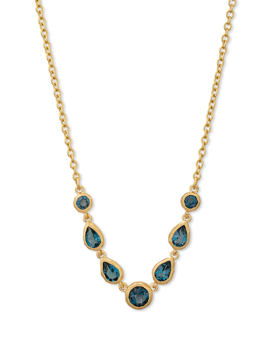 Wanderlust Necklace Deep Blue Topaz