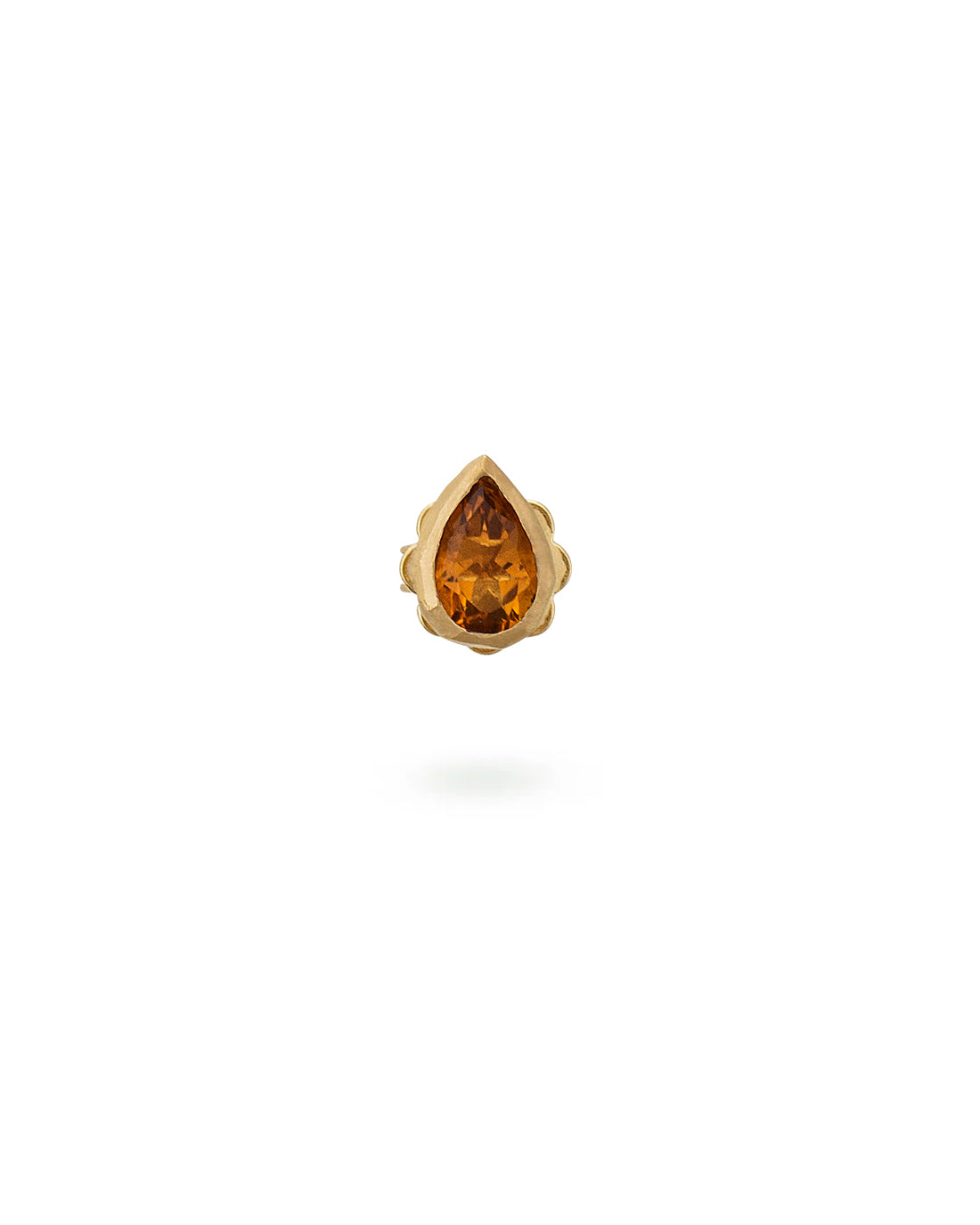 Single Drop Stud Yellow Citrine Quartz