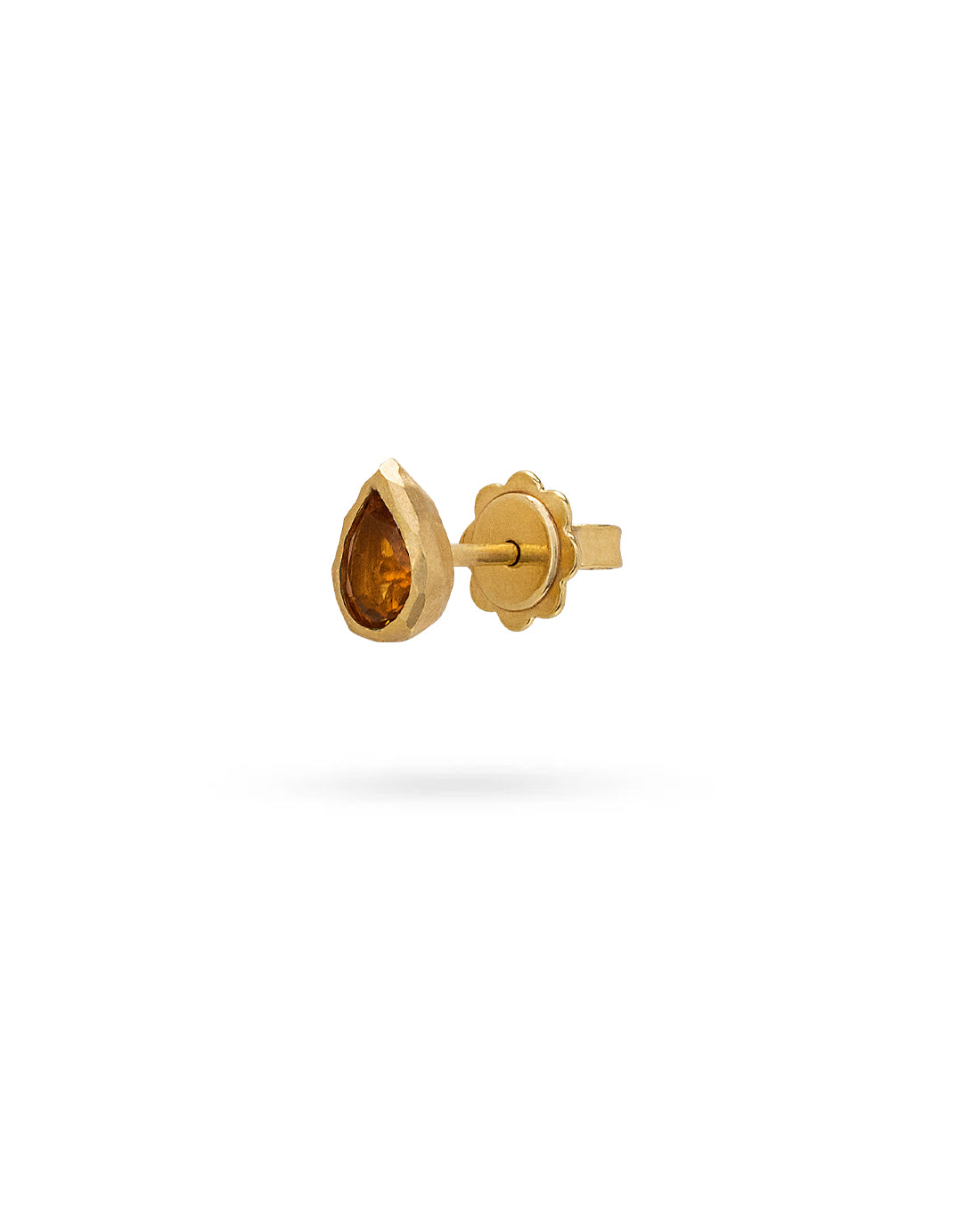 Single Drop Stud Yellow Citrine Quartz