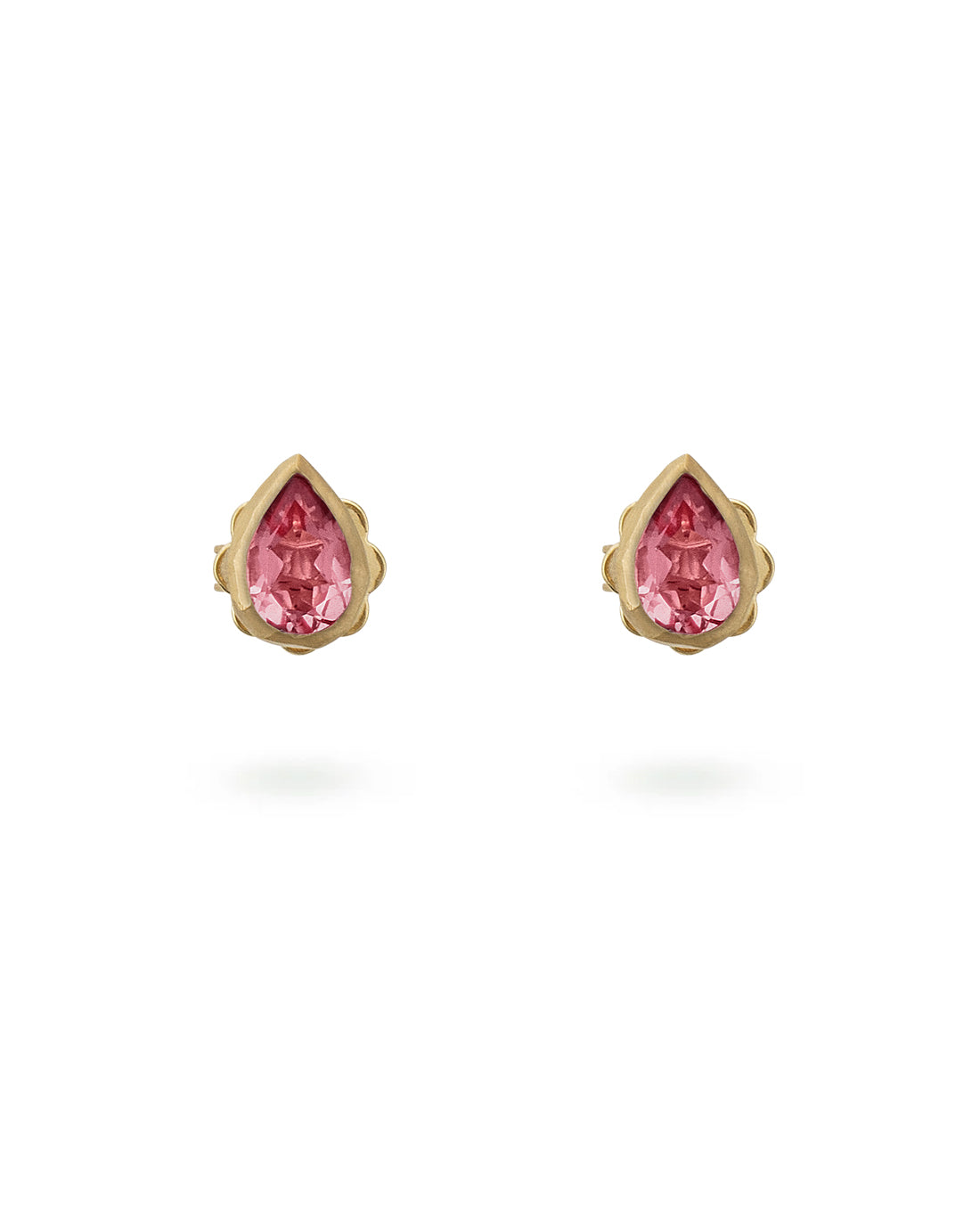 Single Drop Stud Pink Tourmaline