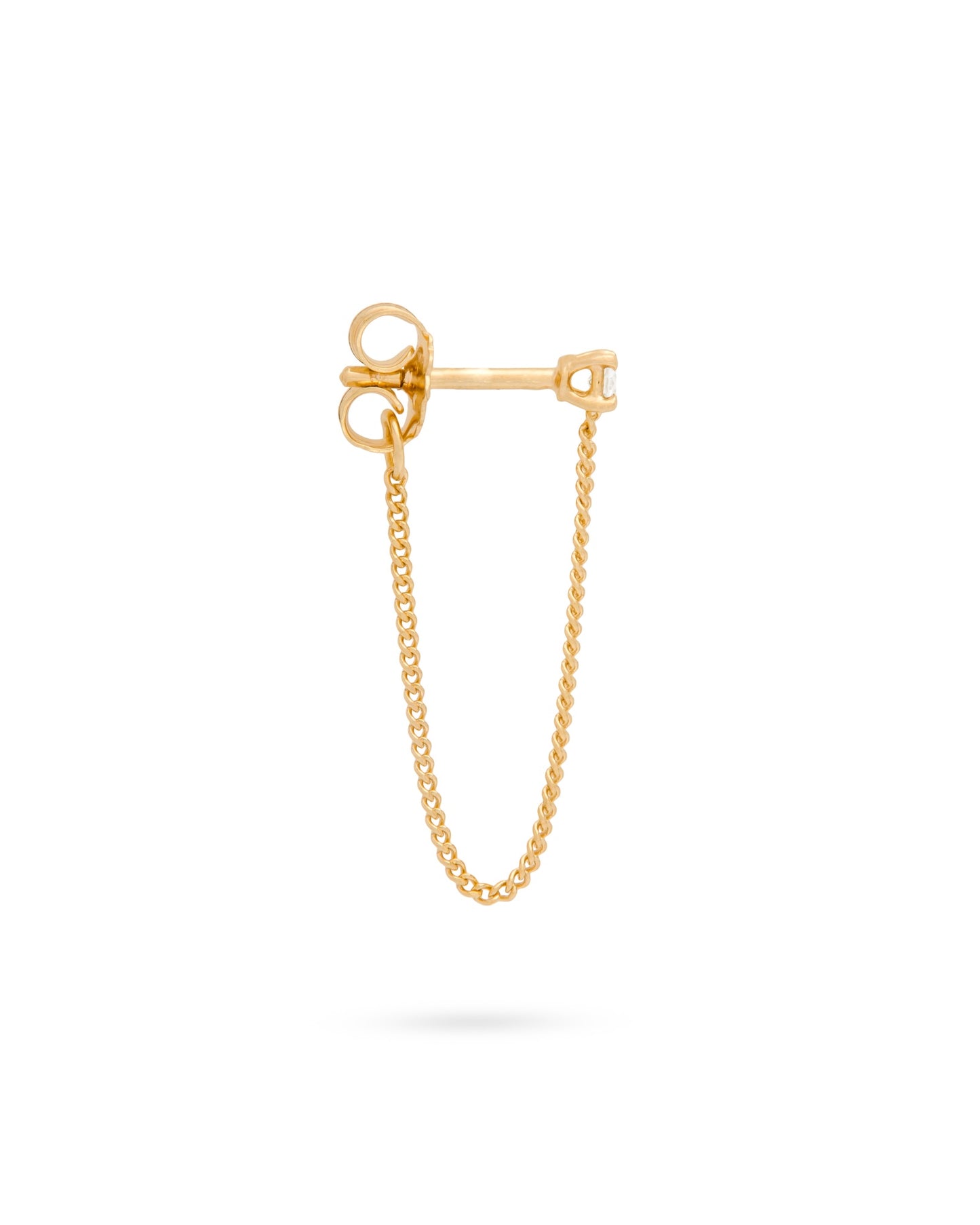Connection Chain Stud Earrings Ruby 18K Gold