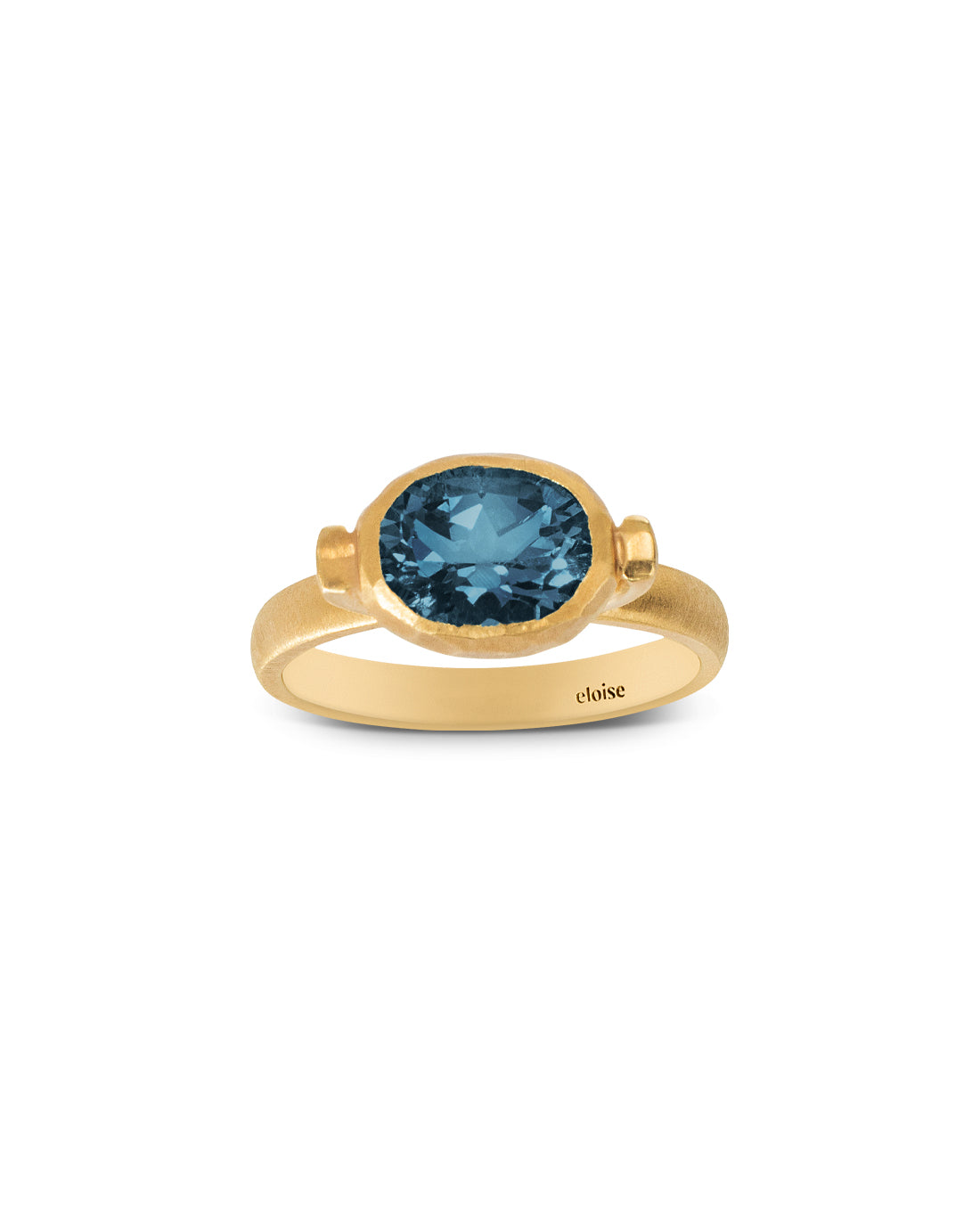 Ellipse Ring Deep Blue Topaz