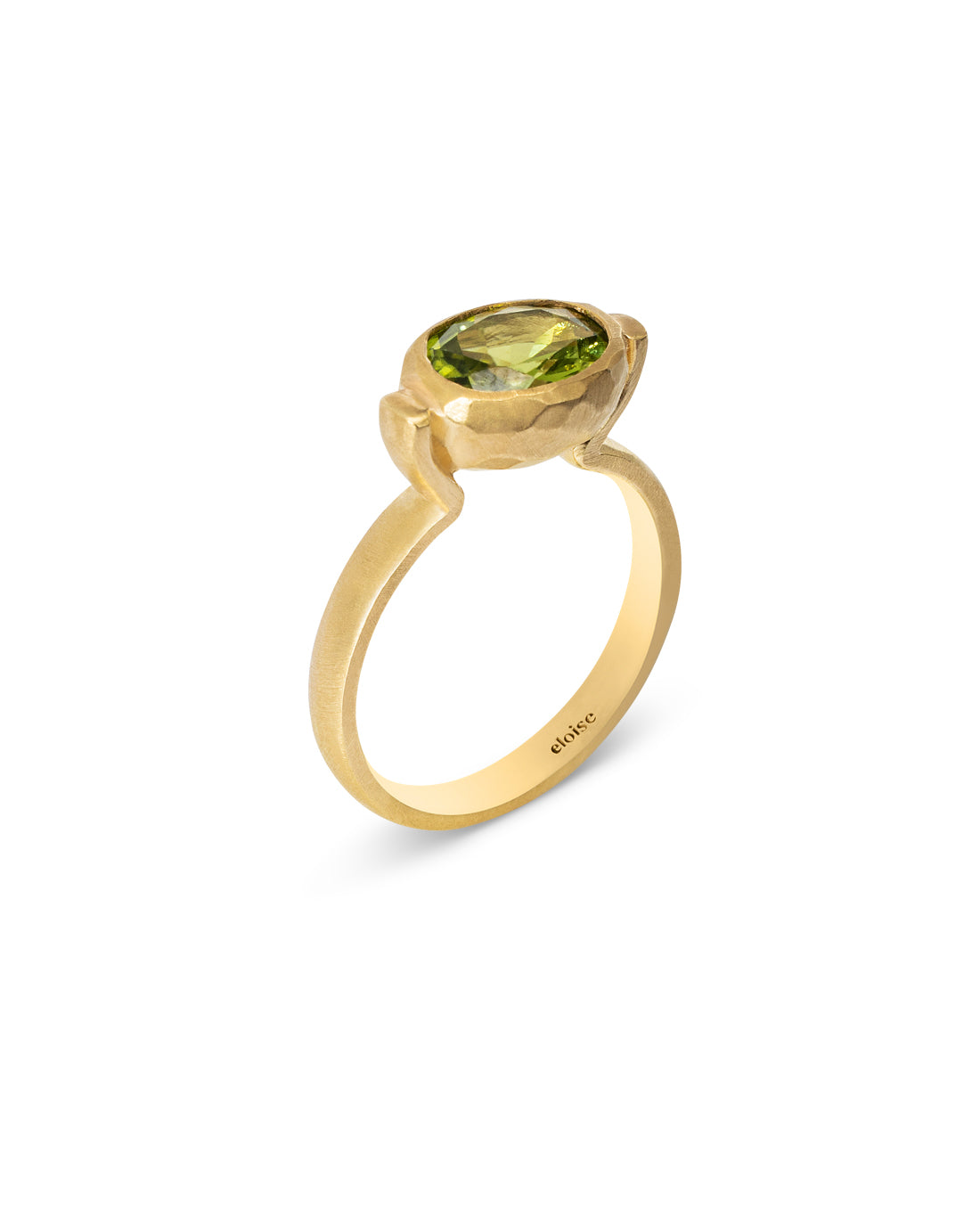 Anello Ellisse Peridoto Verde