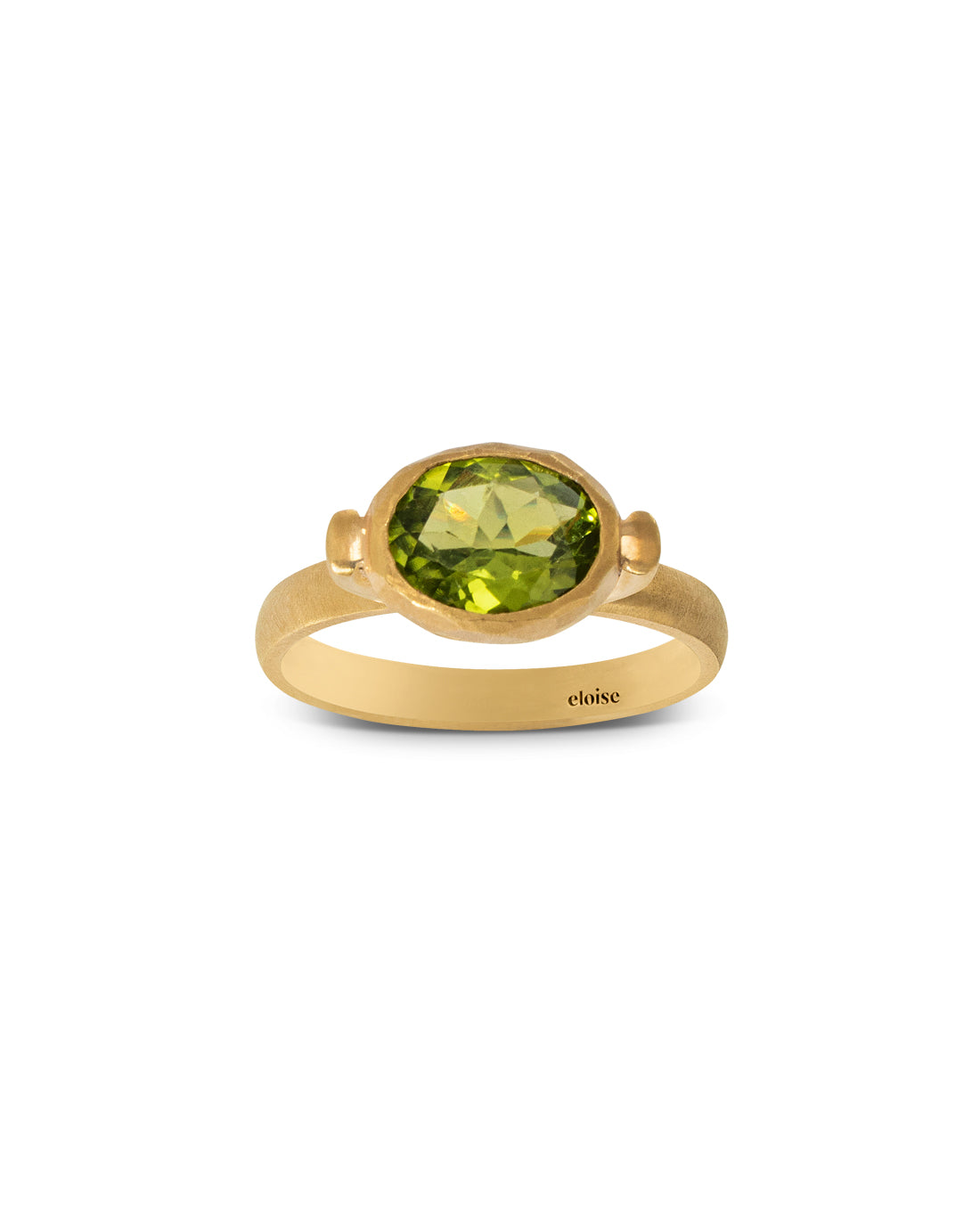 Anello Ellisse Peridoto Verde