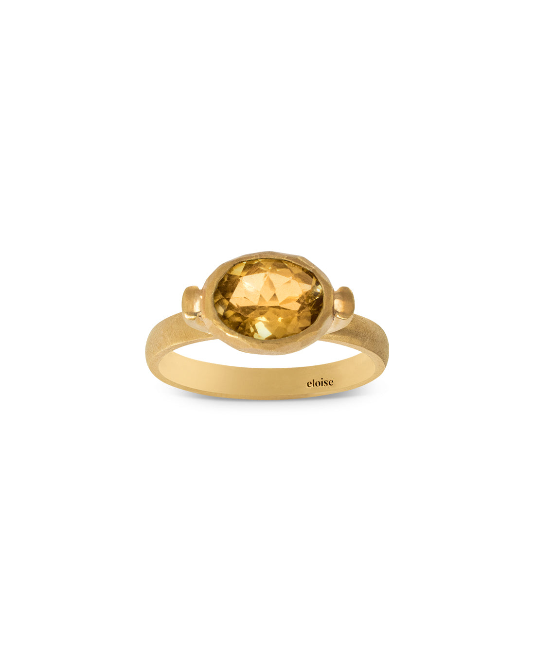 Ellipse Ring Yellow Citrine Quartz