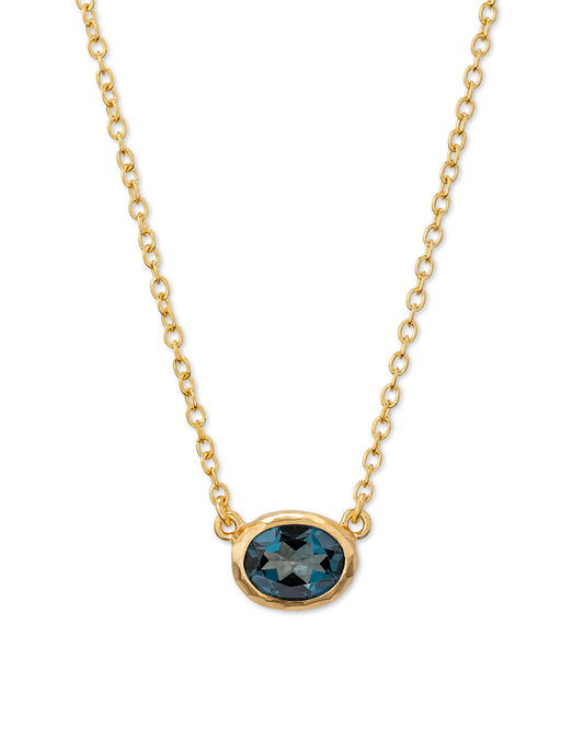 Ellipse Necklace Deep Blue Topaz