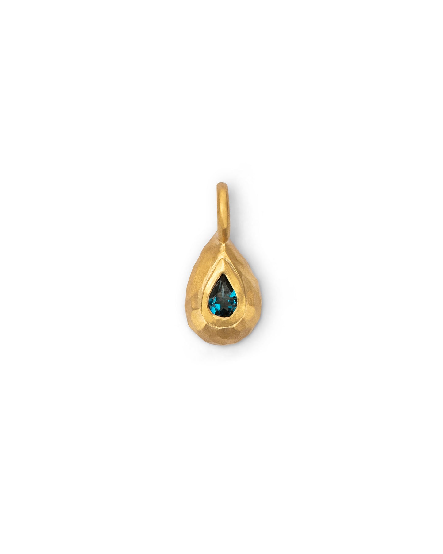 Milestone Drop Charm Small Deep Blue Topaz