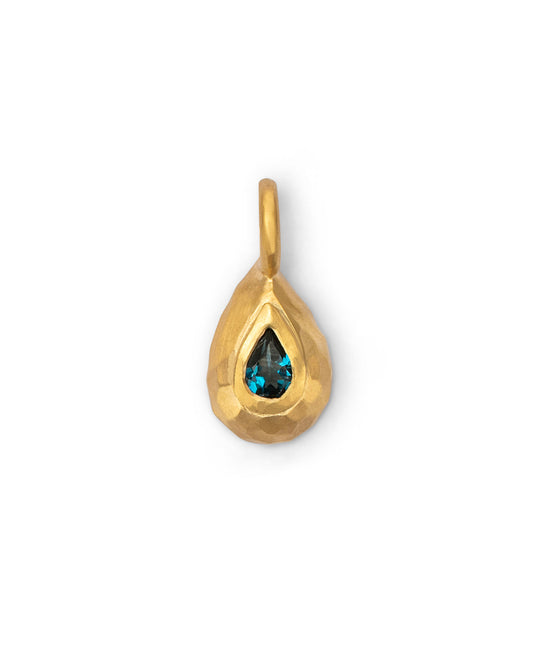 Milestone Drop Charm Small Deep Blue Topaz