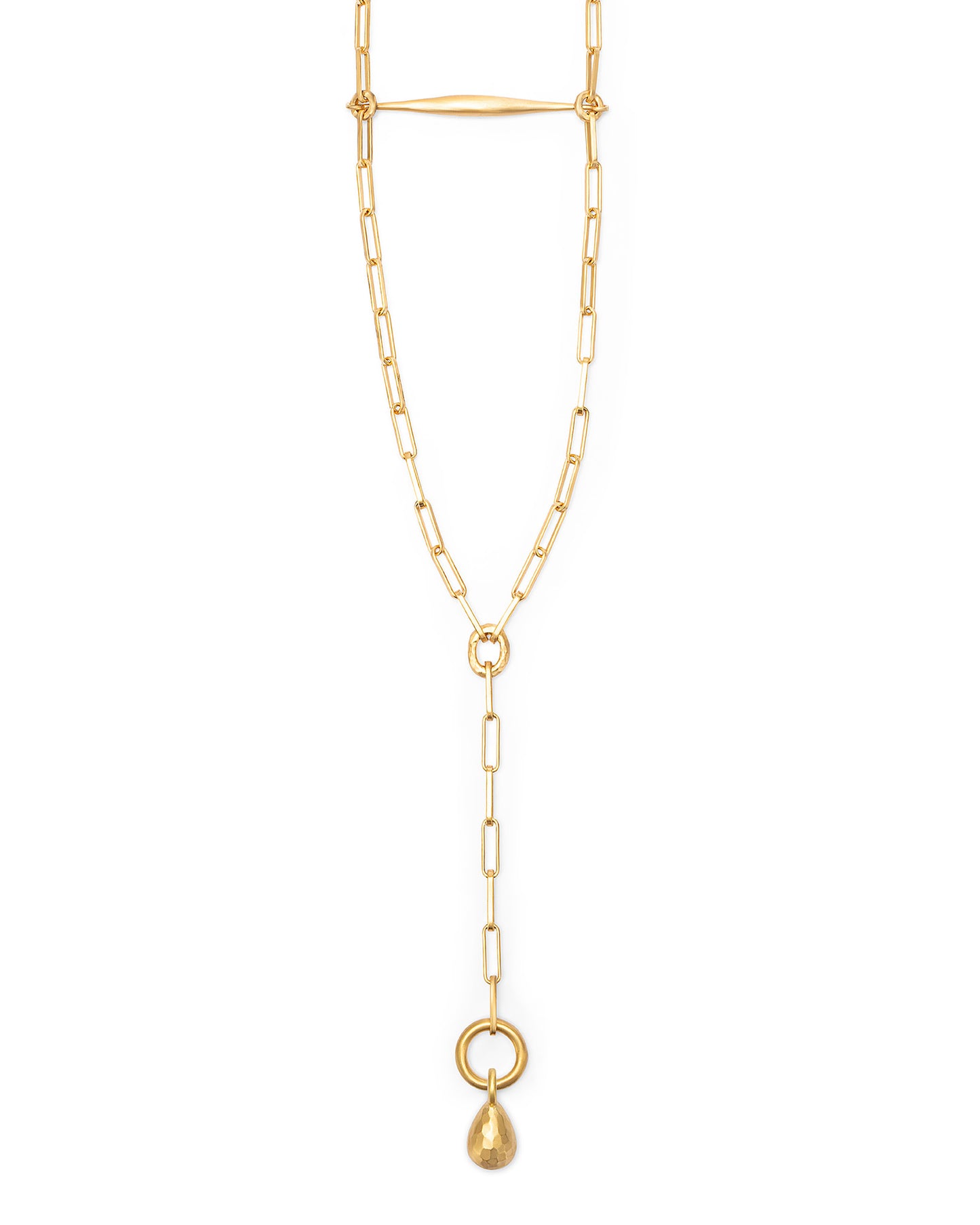 Spindle Necklace Clip Chain with Drop Charm
