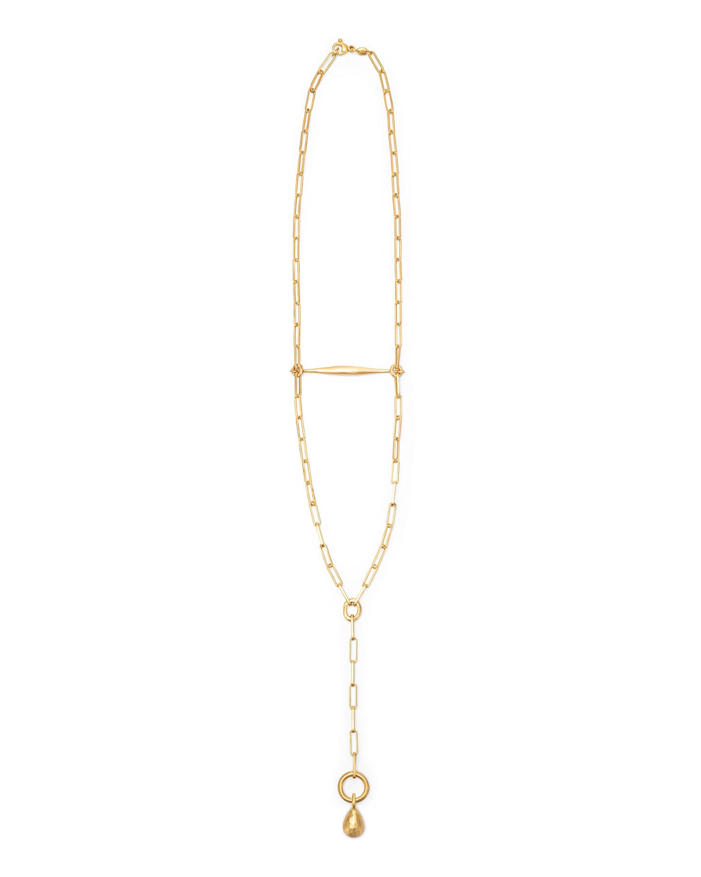 Spindle Necklace Clip Chain with Drop Charm