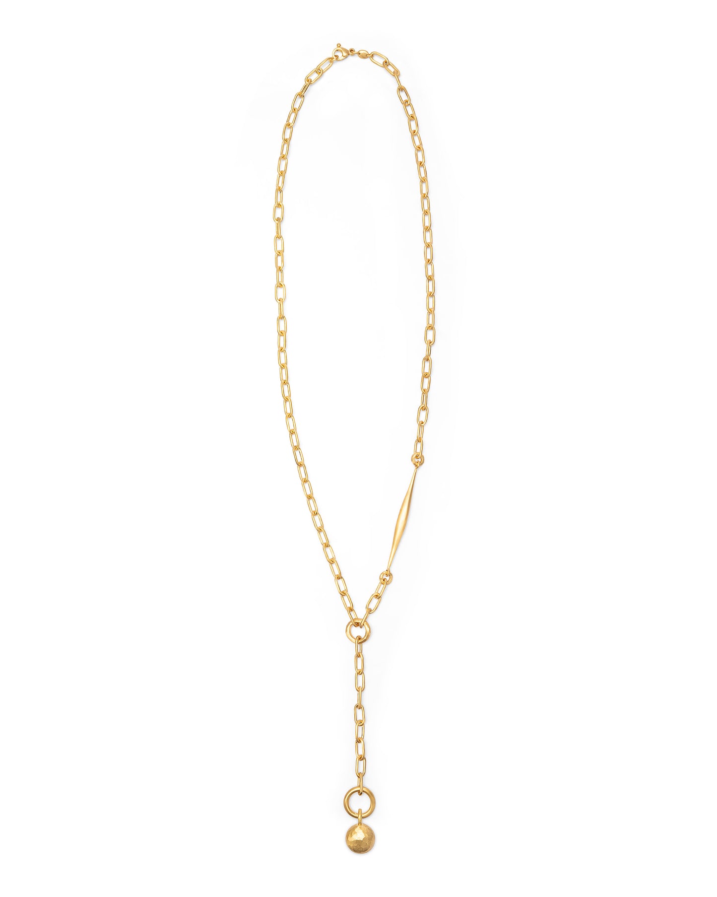 Spindle Necklace Round Chain with Medallion Charm