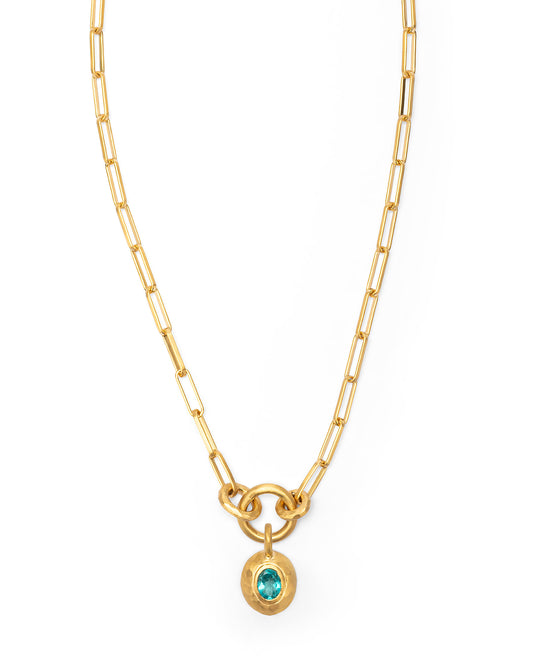 Voyage Necklace Clip Chain with Sasso Charm Apatite
