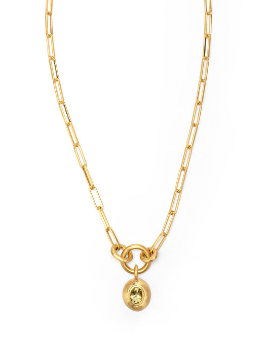 Voyage Necklace Clip Chain with Sasso Charm Lemon Quartz