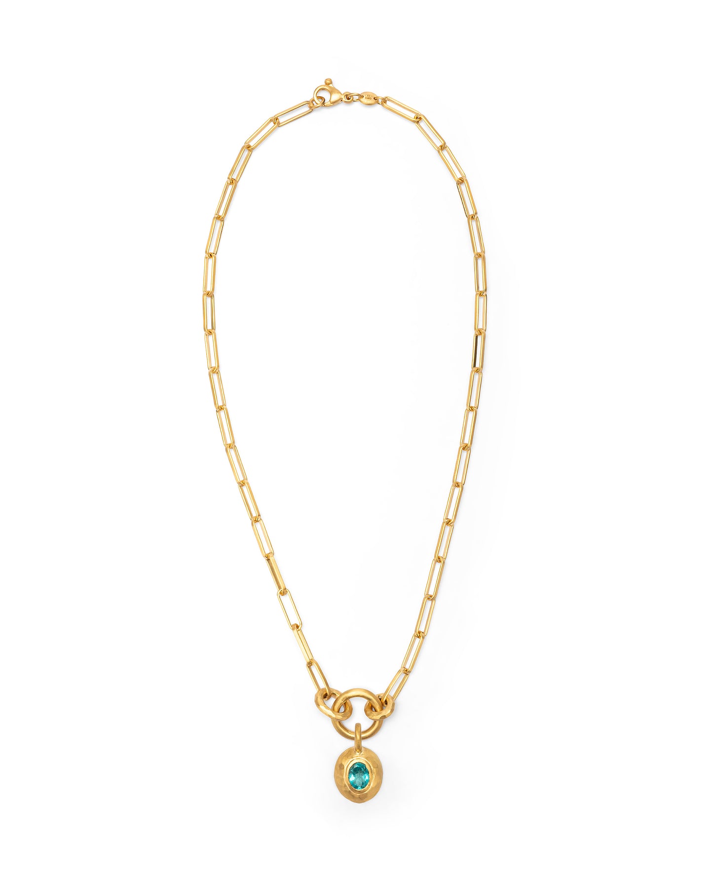 Voyage Necklace Clip Chain with Sasso Charm Apatite