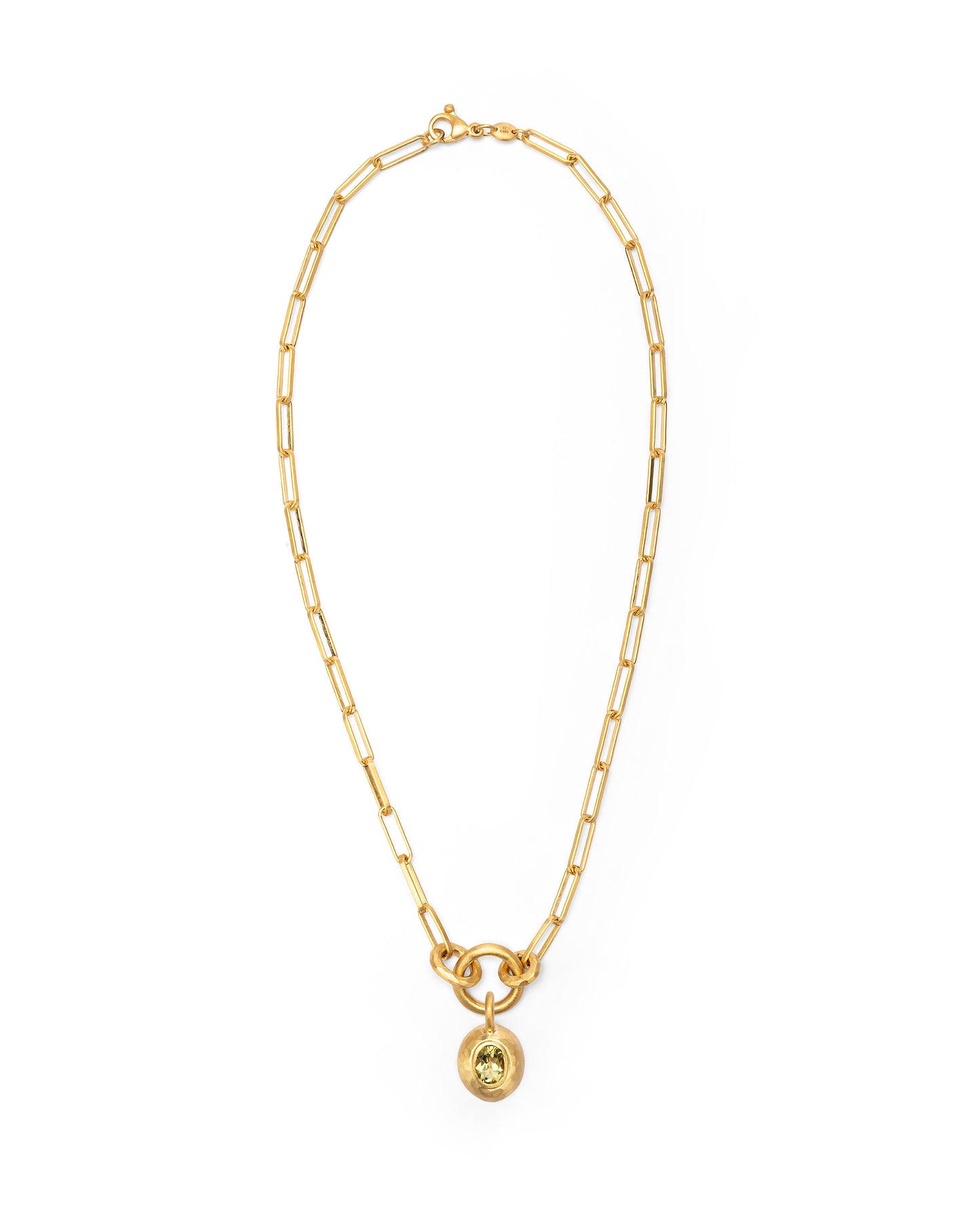 Voyage Necklace Clip Chain with Sasso Charm Lemon Quartz