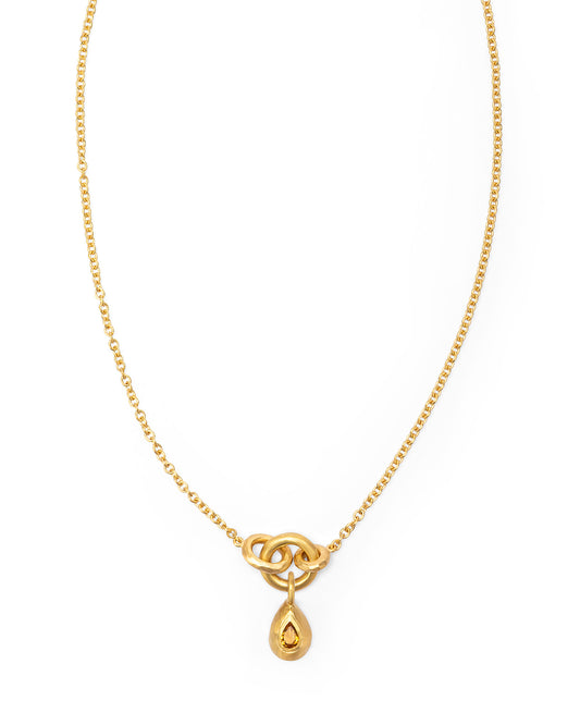 Voyage Necklace Light Chain with Drop Charm Madeira Quartz