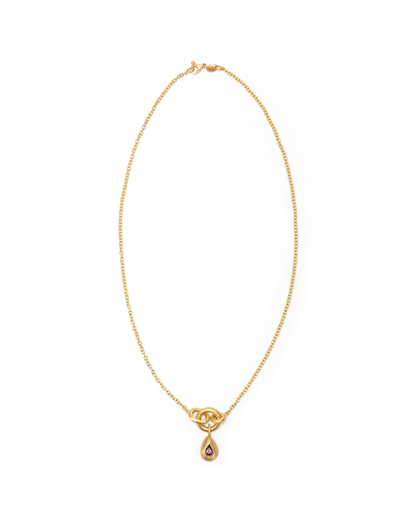 Voyage Necklace Light Chain with Drop Charm Purple Amethyst