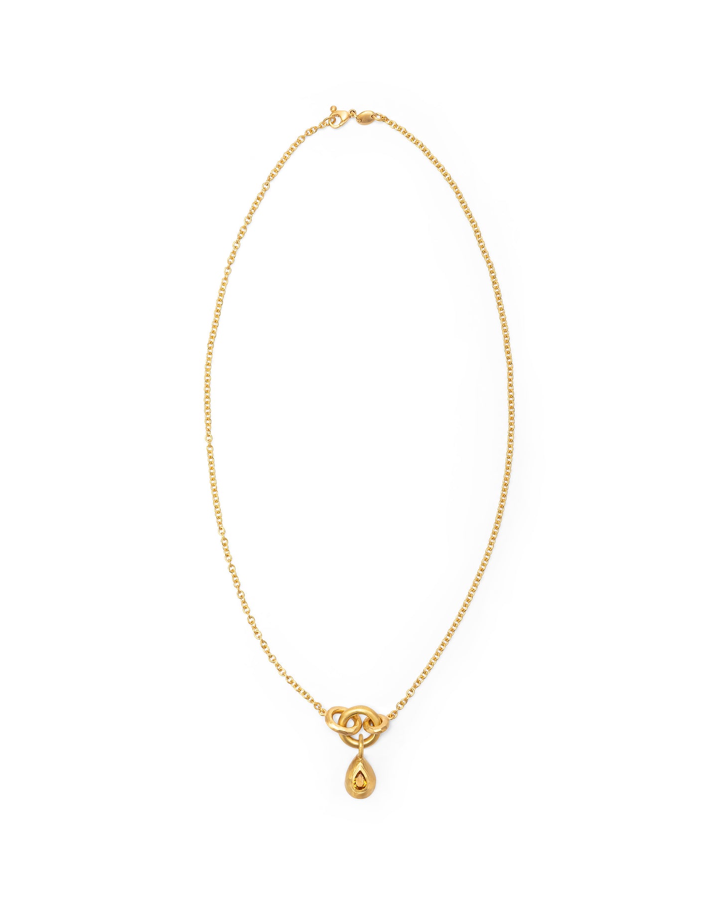 Voyage Necklace Light Chain with Drop Charm Madeira Quartz