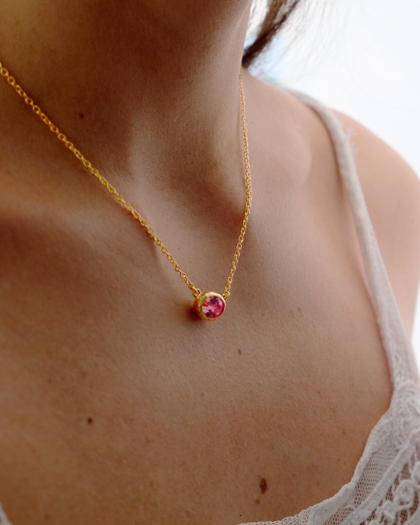 Ellipse Necklace Pink Tourmaline