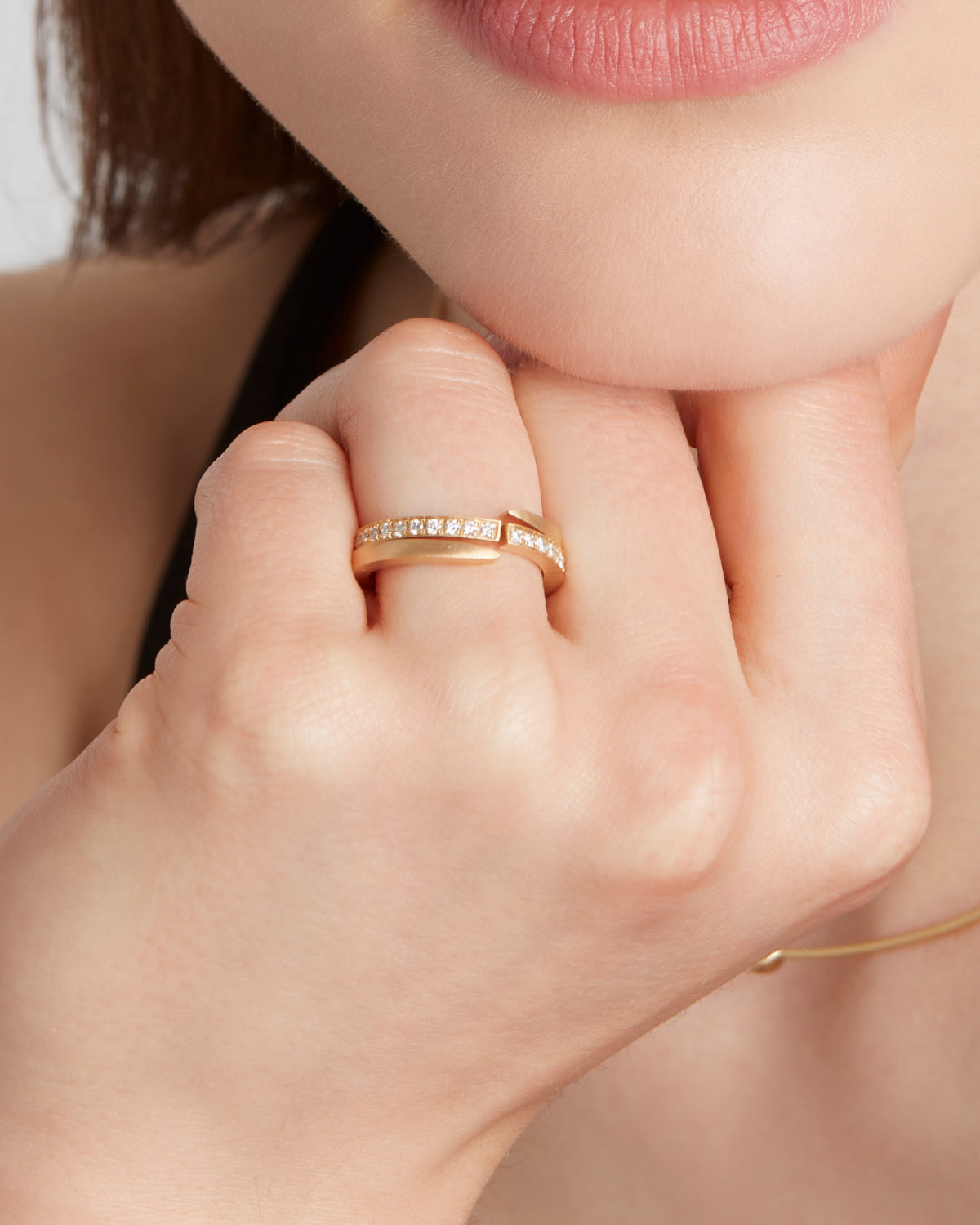 Anello Crescent Moon Diamante