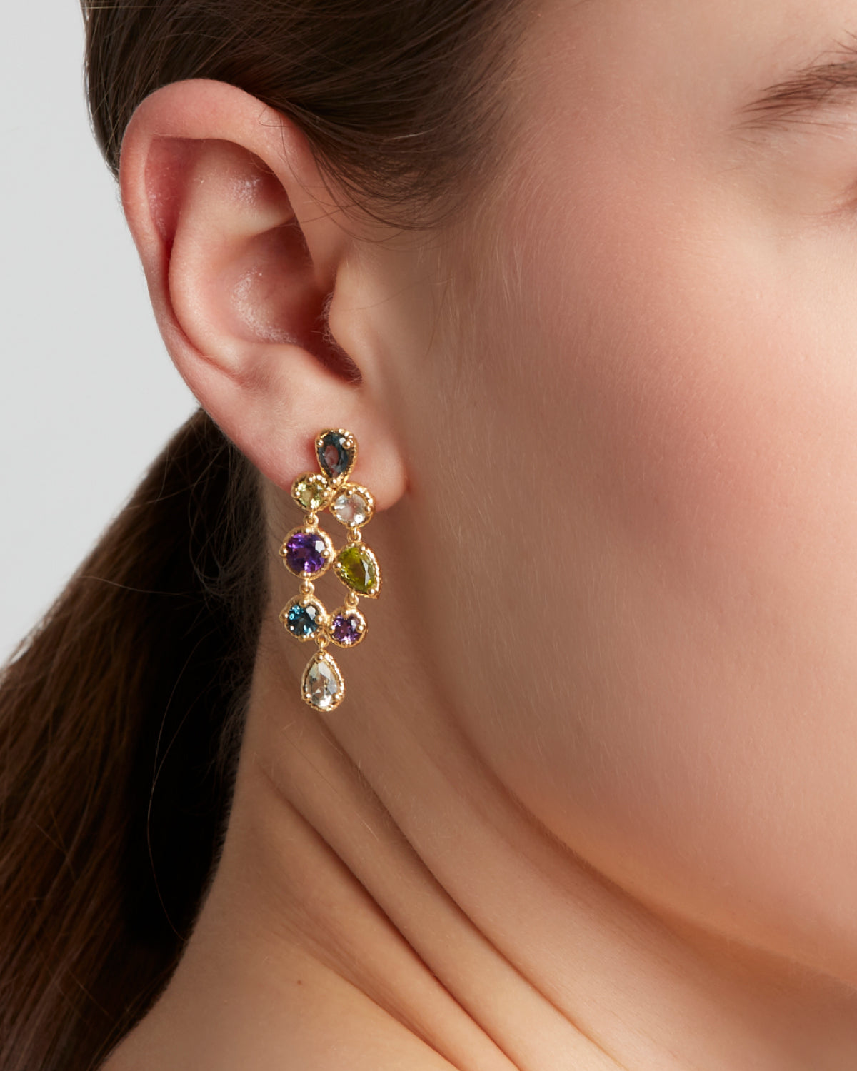 Odyssey Earrings Pair Blue - Green - Purple